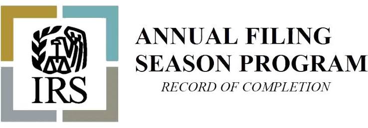 Annual Filing Season Program Record of Completion graphic supplied by Saif Ahmed